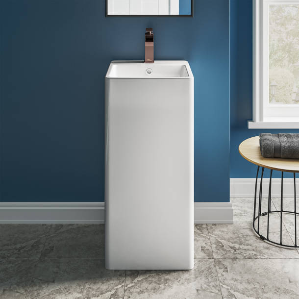 Badeloft Stone Resin Square Pedestal Bathroom Sink Wayfair